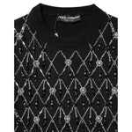 Dolce & Gabbana Black Cashmere Embellished Long Sleeves Top THS90420-36
