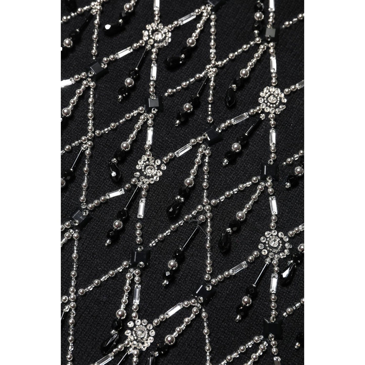 Dolce & Gabbana Black Cashmere Embellished Long Sleeves Top THS90420-36