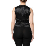 Dolce & Gabbana Black Striped Button Down Sleeveless Vest Top TSH7067-42
