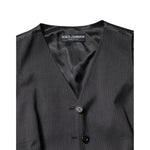Dolce & Gabbana Black Striped Button Down Sleeveless Vest Top TSH7067-42