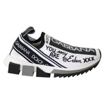 Dolce & Gabbana White Black Slip On Sorrento Sneakers LA8152-36