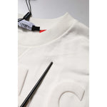 Dolce & Gabbana White Embossed Logo Cotton Crew Neck Sweater TSH90590-44