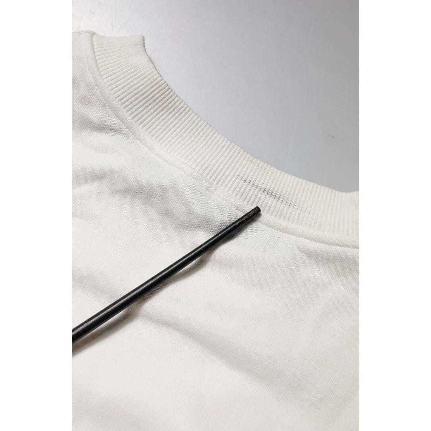 Dolce & Gabbana White Embossed Logo Cotton Crew Neck Sweater TSH90590-44