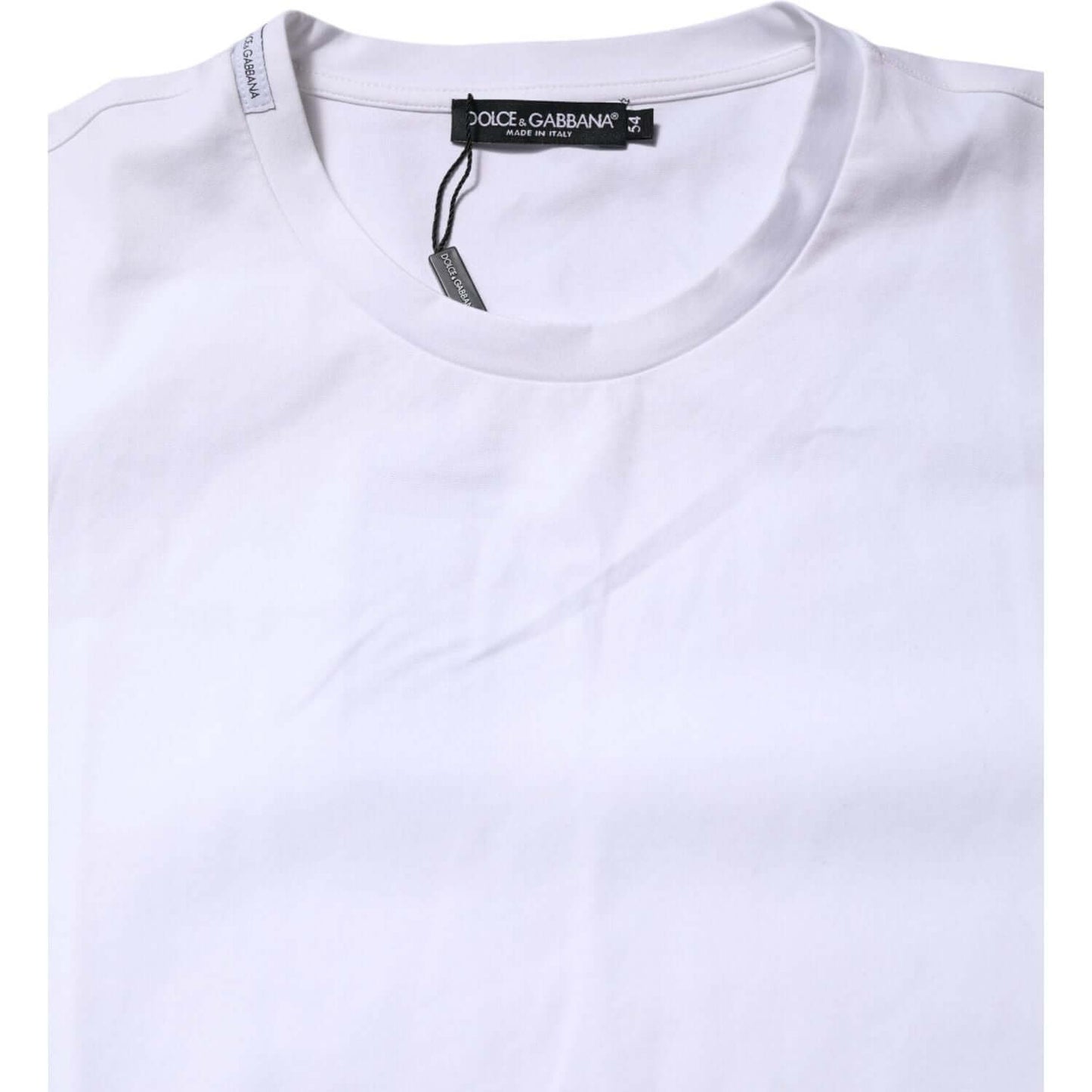 Dolce & Gabbana White Cotton Short Sleeves Crew Neck T-shirt TSH90606-54