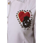 Dolce & Gabbana White Cotton Floral Embellished Shirt Top TSH878620-40