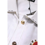 Dolce & Gabbana White Cotton Floral Embellished Shirt Top TSH878620-40