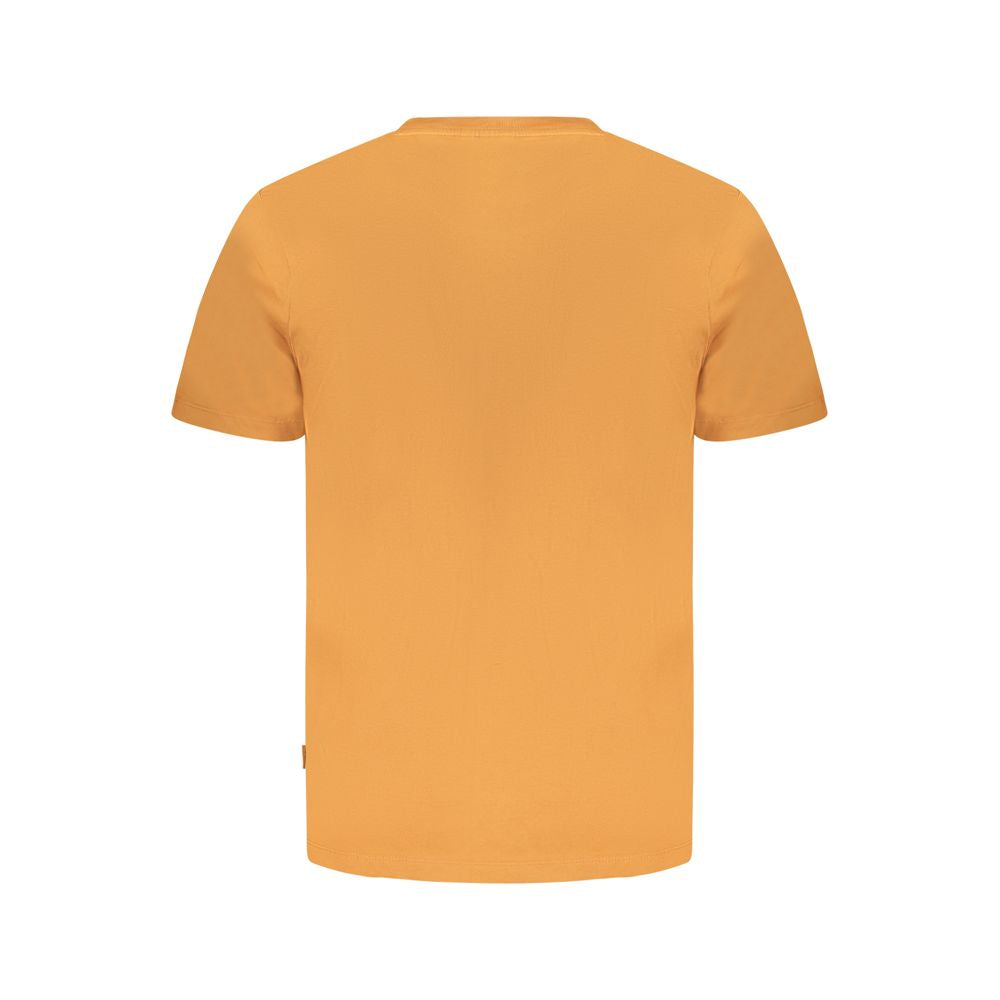 Pepe Jeans Orange Cotton T-Shirt with short sleeves, crew neck and logo in sustainable cotton, ideal for casual wear.