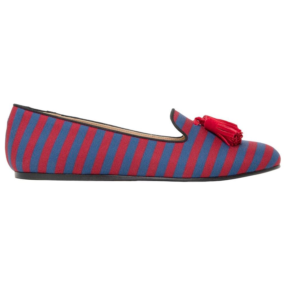 Charles Philip Red Cotton Flat Shoe