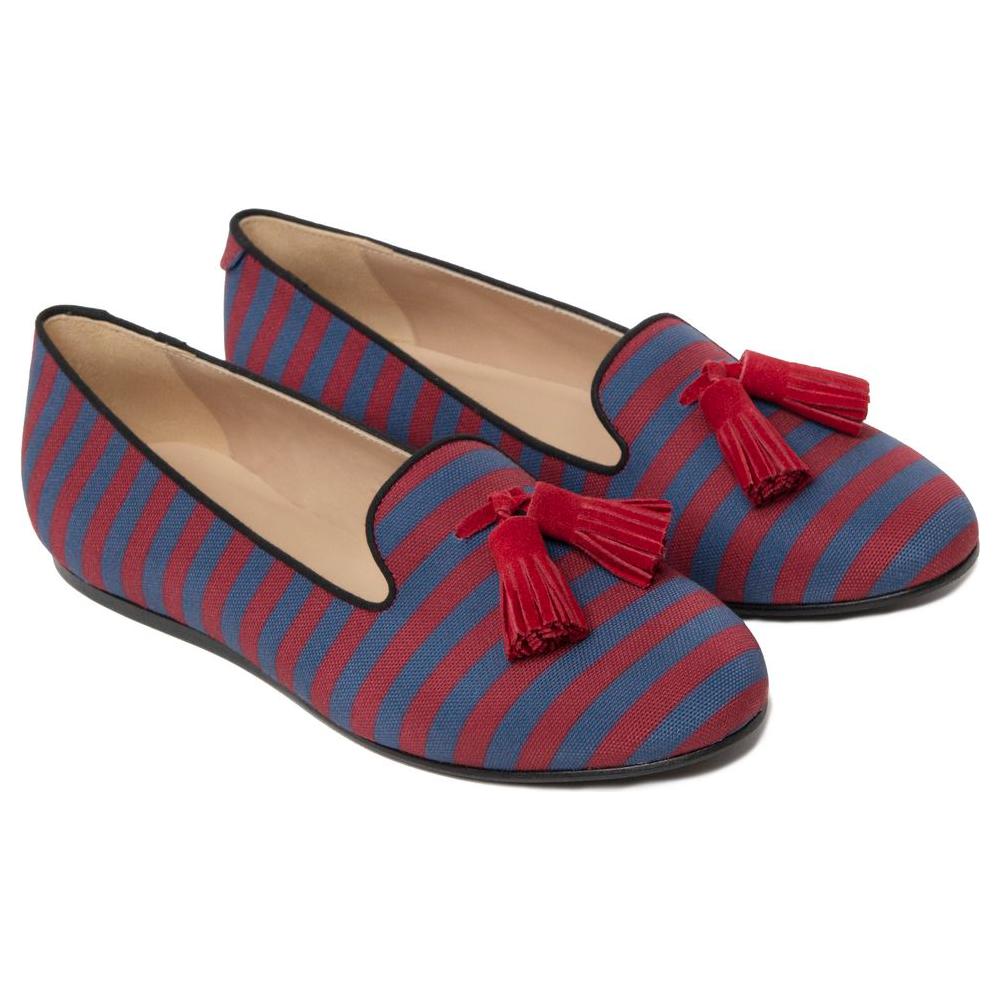 Charles Philip Red Cotton Flat Shoe