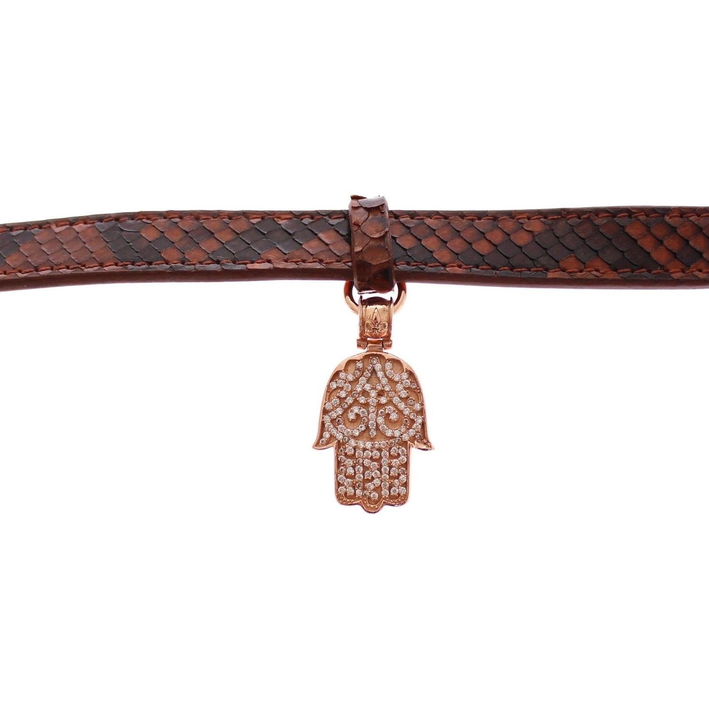 Nialaya Chic Snakeskin Leather & Gold Cuff Bracelet Bracelet Nialaya Dark Olive Green