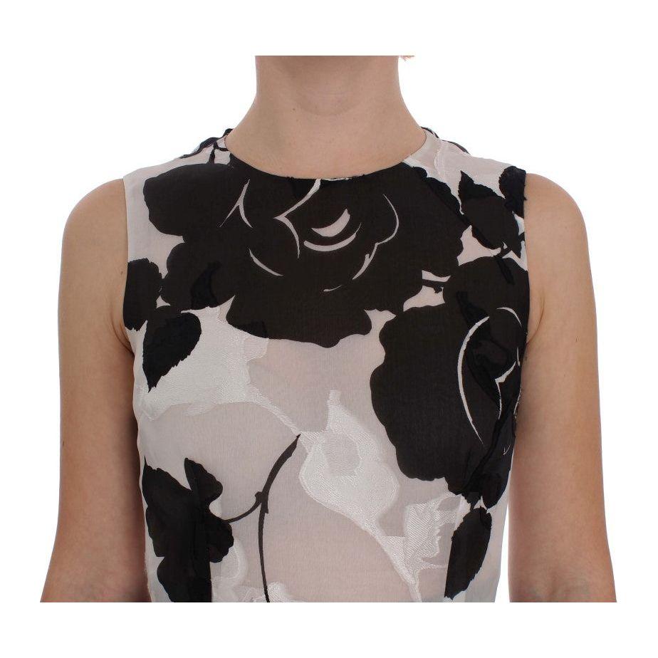 Dolce & Gabbana Elegant Floral Silk Full Length Dress Dolce & Gabbana Rosy Brown