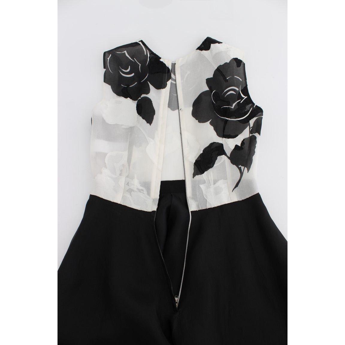Dolce & Gabbana Elegant Floral Silk Full Length Dress Dolce & Gabbana Black