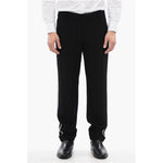Balmain Viscose Chinos Pants with Side Rhinestoned Bands