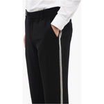 Balmain Viscose Chinos Pants with Side Rhinestoned Bands