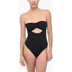 AllSaints Strapless TATUM One-Piece Swimsuit with Cut-Out Detail