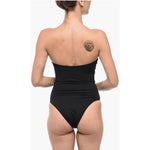 AllSaints Strapless TATUM One-Piece Swimsuit with Cut-Out Detail