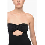 AllSaints Strapless TATUM One-Piece Swimsuit with Cut-Out Detail