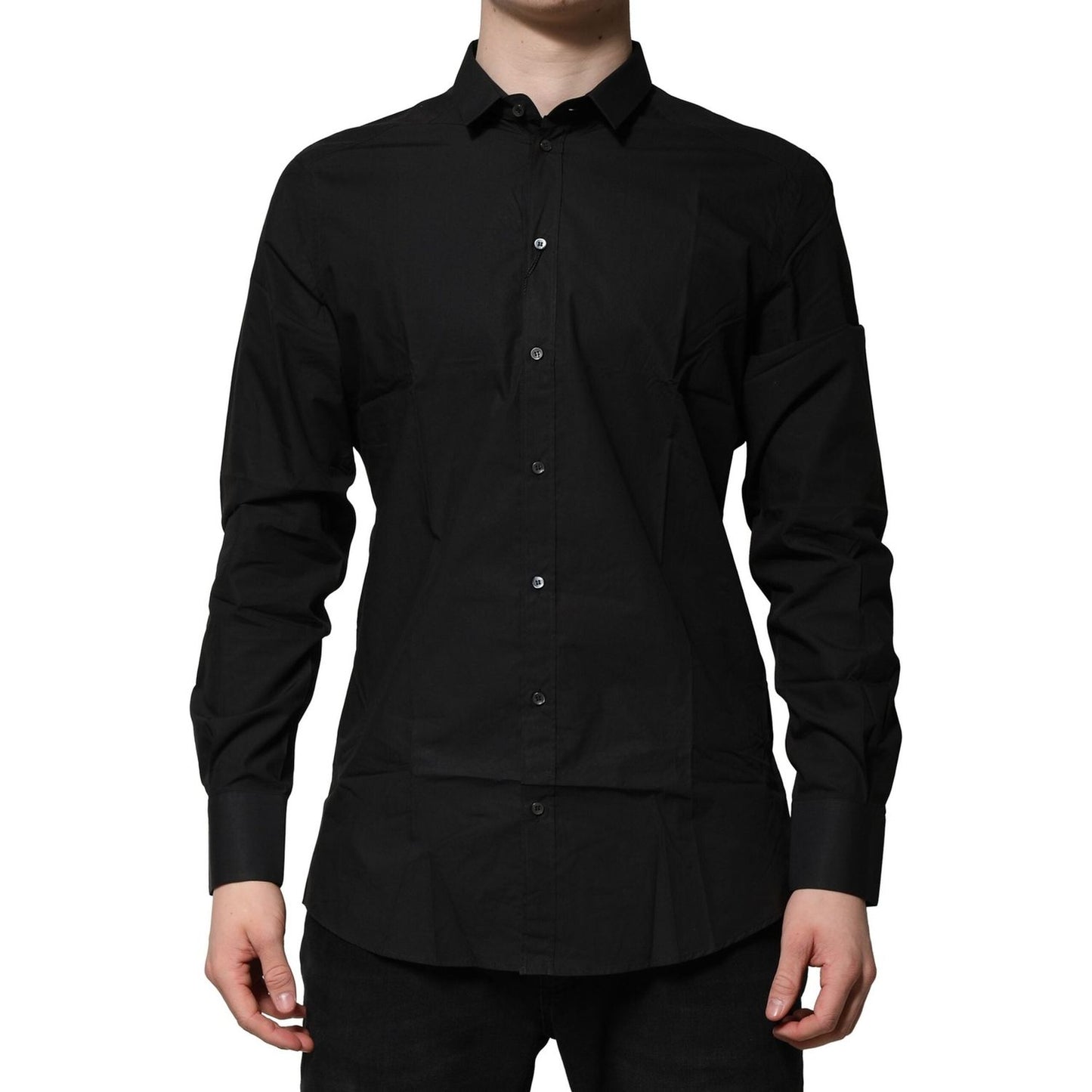 Dolce & Gabbana Black GOLD Long Sleeves Dress Formal Shirt
