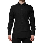 Dolce & Gabbana Black GOLD Long Sleeves Dress Formal Shirt