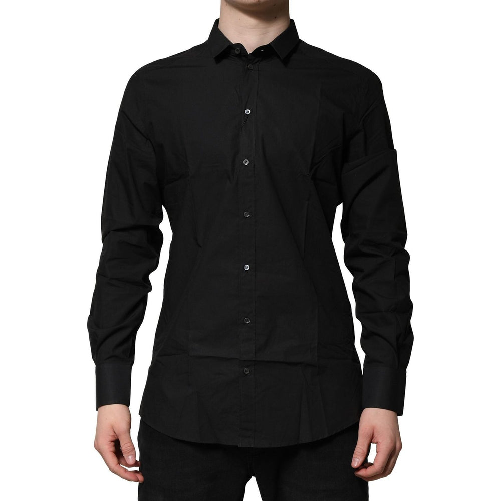 Dolce & Gabbana Black GOLD Long Sleeves Dress Formal Shirt
