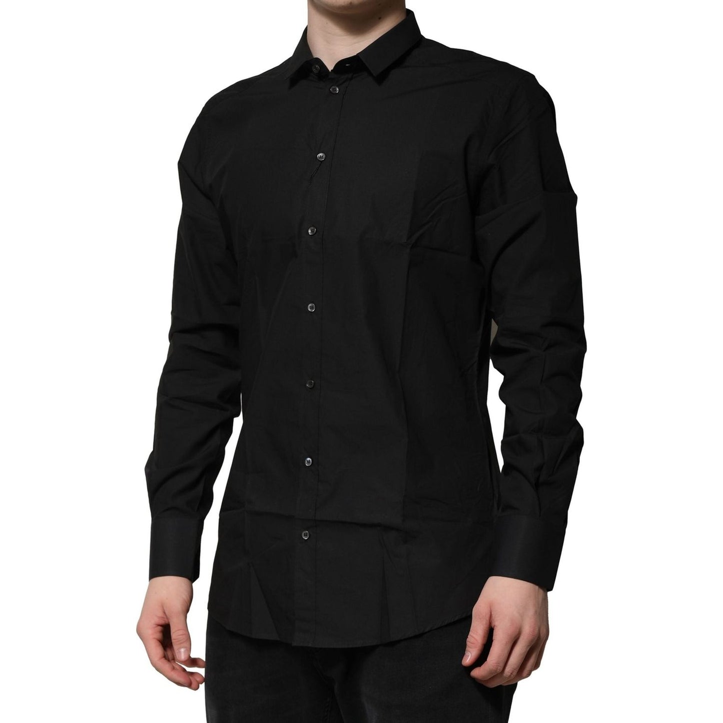 Dolce & Gabbana Black GOLD Long Sleeves Dress Formal Shirt