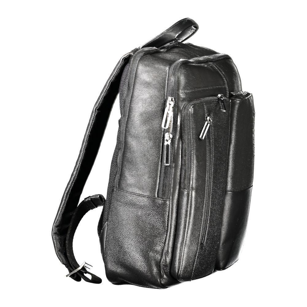 Piquadro Black Leather Men Backpack PI-32843