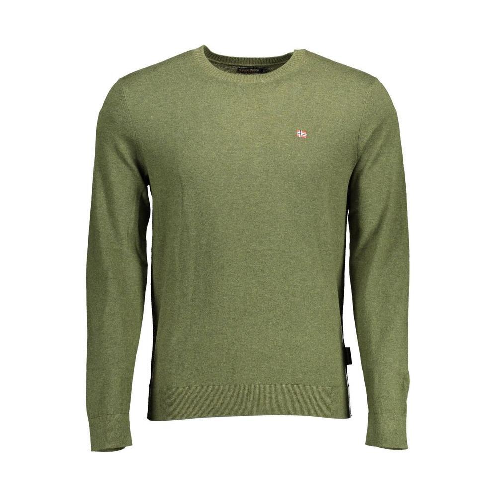 Napapijri Green Cotton Men Sweater NA-11911-XXL