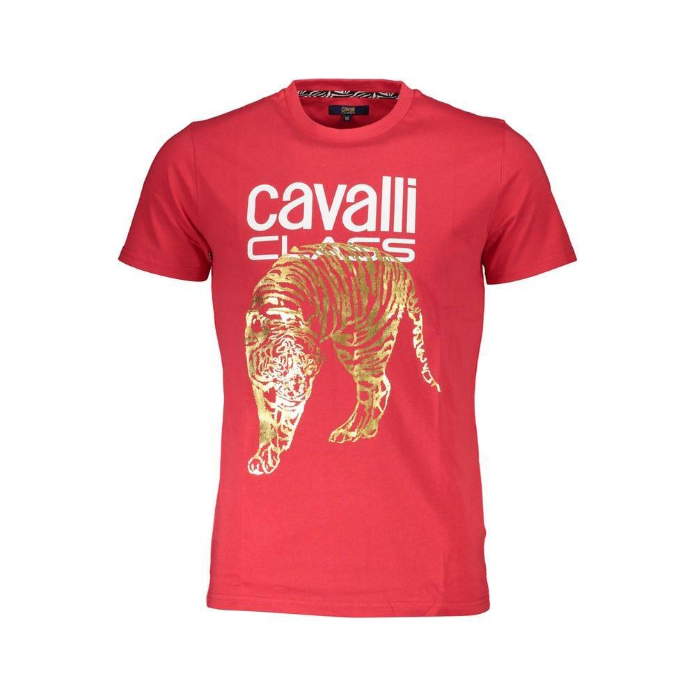 Cavalli Class Red Cotton Men T-Shirt