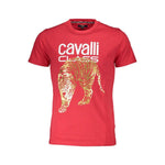 Cavalli Class Red Cotton Men T-Shirt