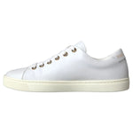 Dolce & Gabbana White Leather Gold Red Heart Sneakers Shoes LA8916-36.5