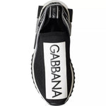 Dolce & Gabbana Black White Slip On Sorrento Sneakers Shoes LA12919-37