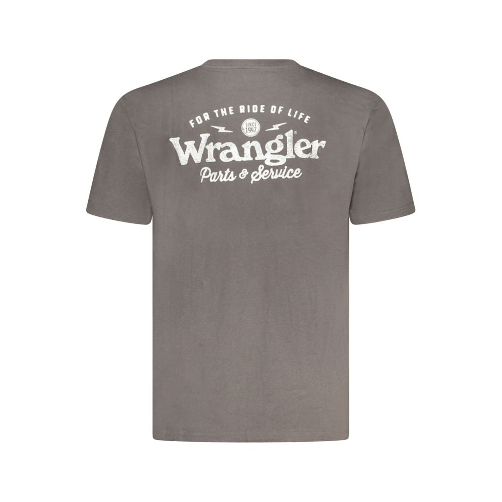 Wrangler Black Cotton T-Shirt, short sleeve, graphic tee, crew neck, print logo, perfect casual wear