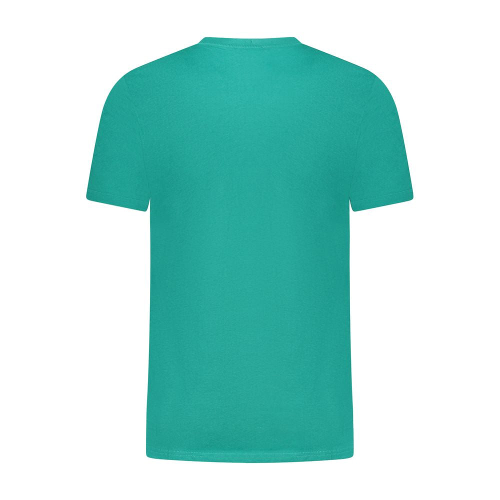 Alt Tag: Cavalli Class Green Cotton T-Shirt, short sleeve crew neck with logo print, back view