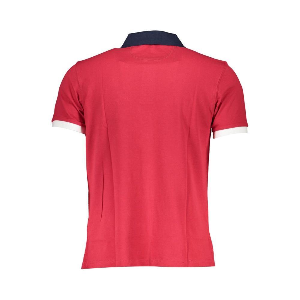 La Martina Red Cotton Men Polo