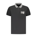 Cavalli Class Black Cotton Men Polo Shirt CA-36703-M