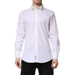 Dolce & Gabbana White Cotton GOLD Long Sleeves Dress Shirt TSH906914-37