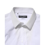 Dolce & Gabbana White Cotton GOLD Long Sleeves Dress Shirt TSH906914-37