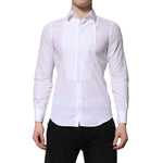 Dolce & Gabbana White Cotton GOLD Long Sleeves Men Dress Shirt TSH906935-38