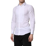 Dolce & Gabbana White Cotton GOLD Long Sleeves Men Dress Shirt TSH906935-38