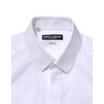 Dolce & Gabbana White Cotton GOLD Long Sleeve Men Dress Shirt TSH906938-39