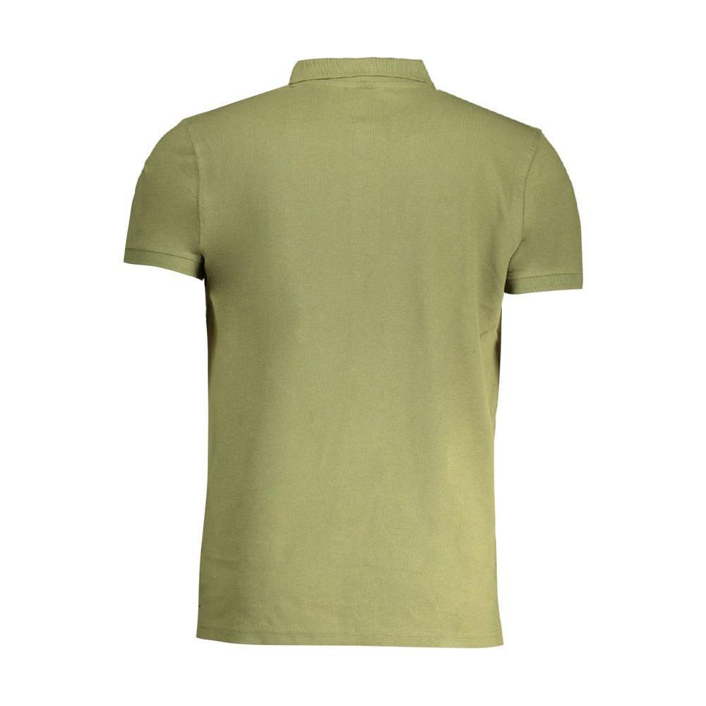 Cavalli Class Green Cotton Polo Shirt