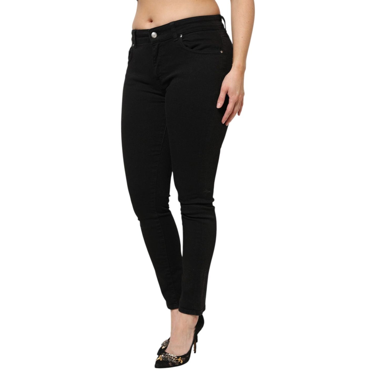 Dolce & Gabbana Black Cotton Mid Waist Denim Jeans PAN76522-42