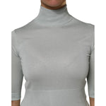 Dolce & Gabbana Light Green Silk Turtleneck 3/4 Sleeves Top TSH906754-38