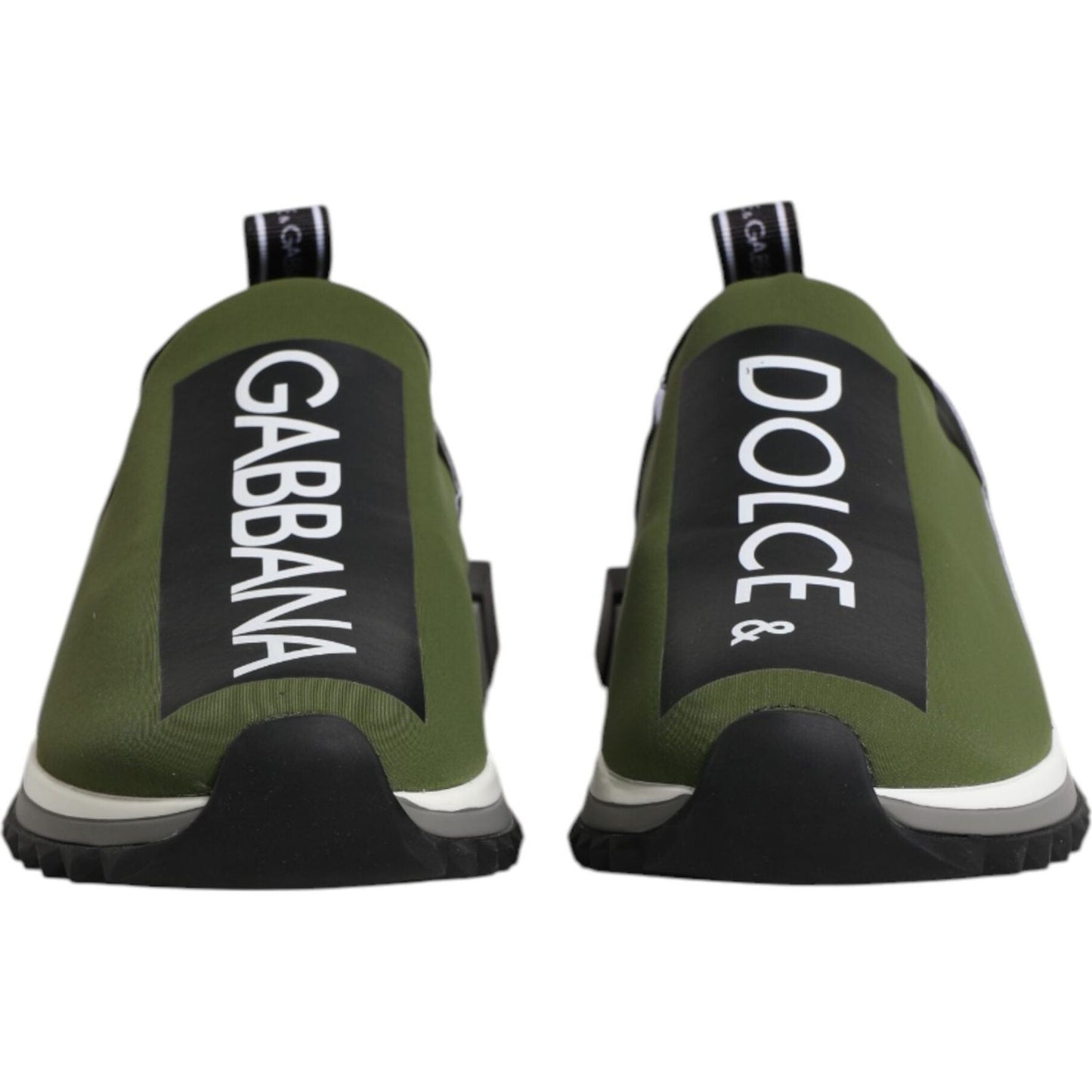 Dolce & Gabbana Green Black Slip On Sorrento Sneakers Shoes 1728,67345645728,Dolce & Gabbana,EU39.5/US6.5,EU41.5/US8.5,Green,Material: 50% Nylon 20% Elastane 15% Leather 15% PU 15% Viscose,Men,Men - Shoes,New with tags,Shoes,Sneakers - Men - Shoes Dolce &