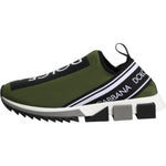 Dolce & Gabbana Green Black Slip On Sorrento Sneakers Shoes 1728,67345645728,Dolce & Gabbana,EU39.5/US6.5,EU41.5/US8.5,Green,Material: 50% Nylon 20% Elastane 15% Leather 15% PU 15% Viscose,Men,Men - Shoes,New with tags,Shoes,Sneakers - Men - Shoes Dolce &