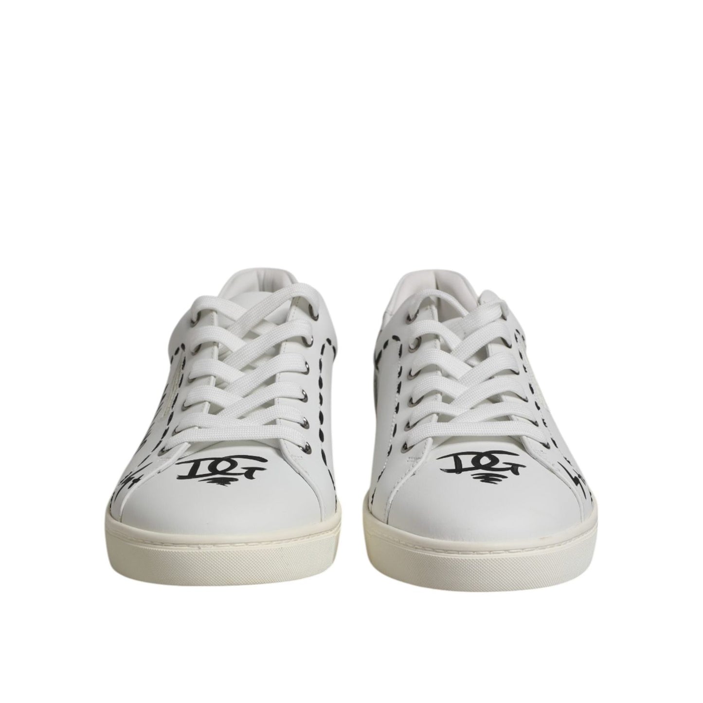Dolce & Gabbana White London Calf Leather Men Sneakers Shoes MV7335-39