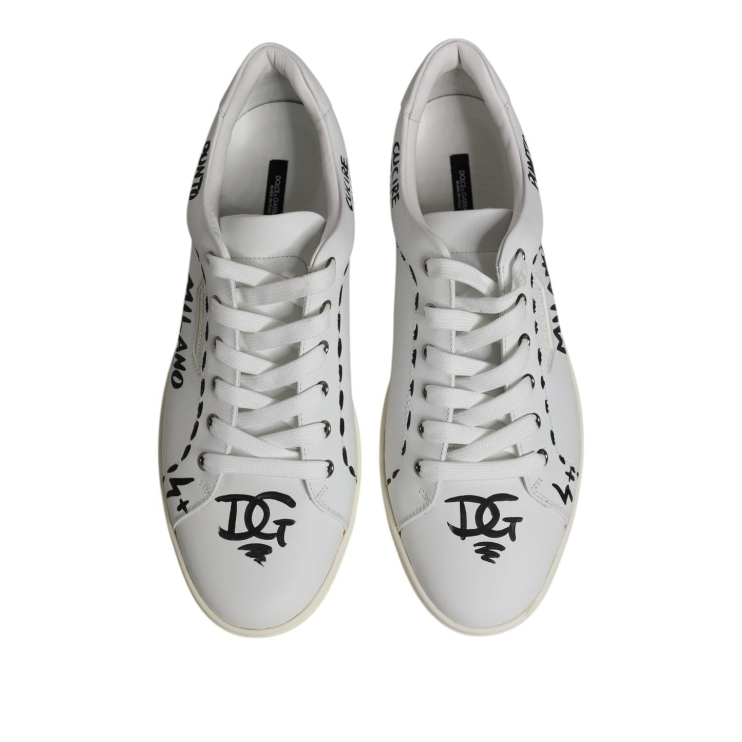Dolce & Gabbana White London Calf Leather Men Sneakers Shoes MV7335-39