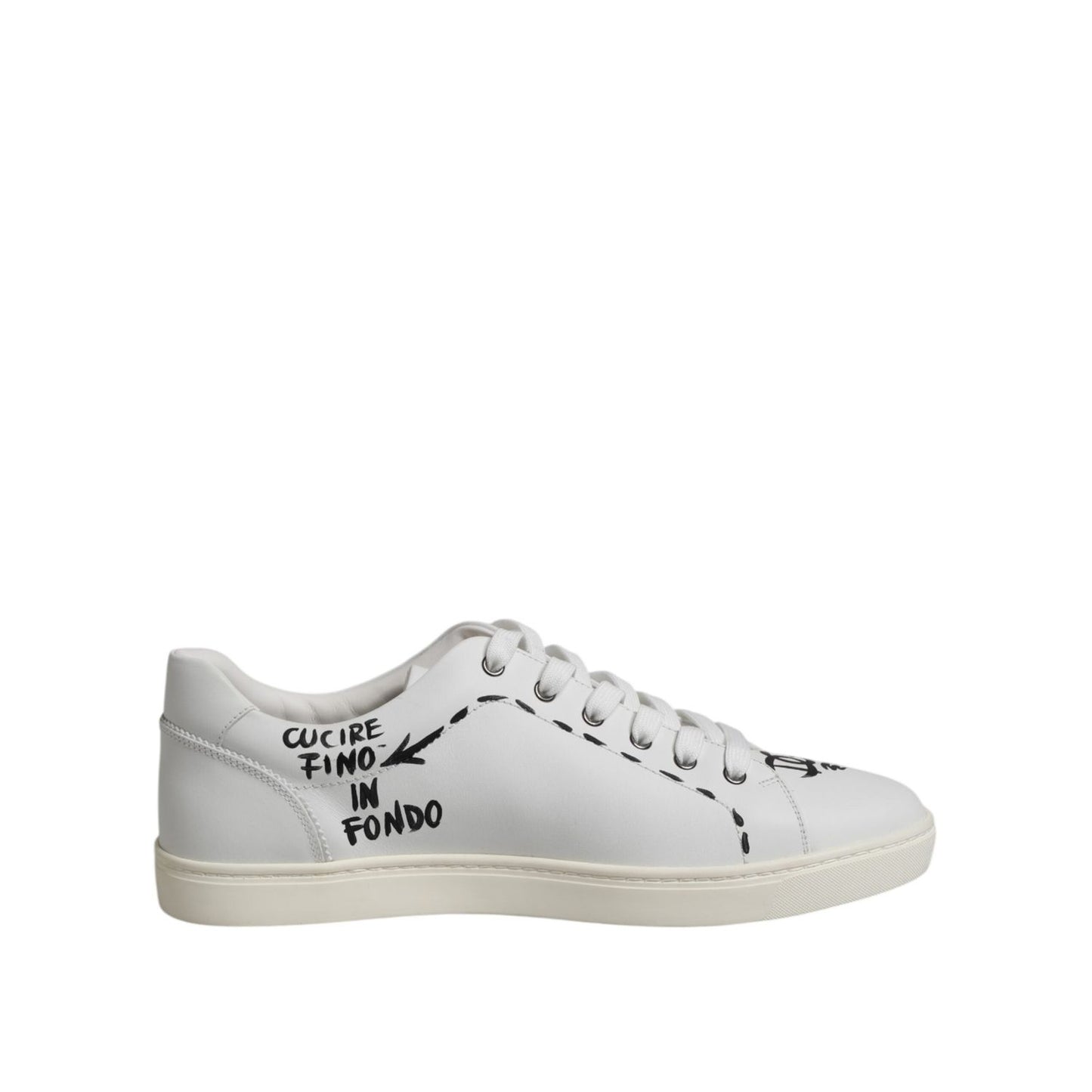 Dolce & Gabbana White London Calf Leather Men Sneakers Shoes MV7335-39