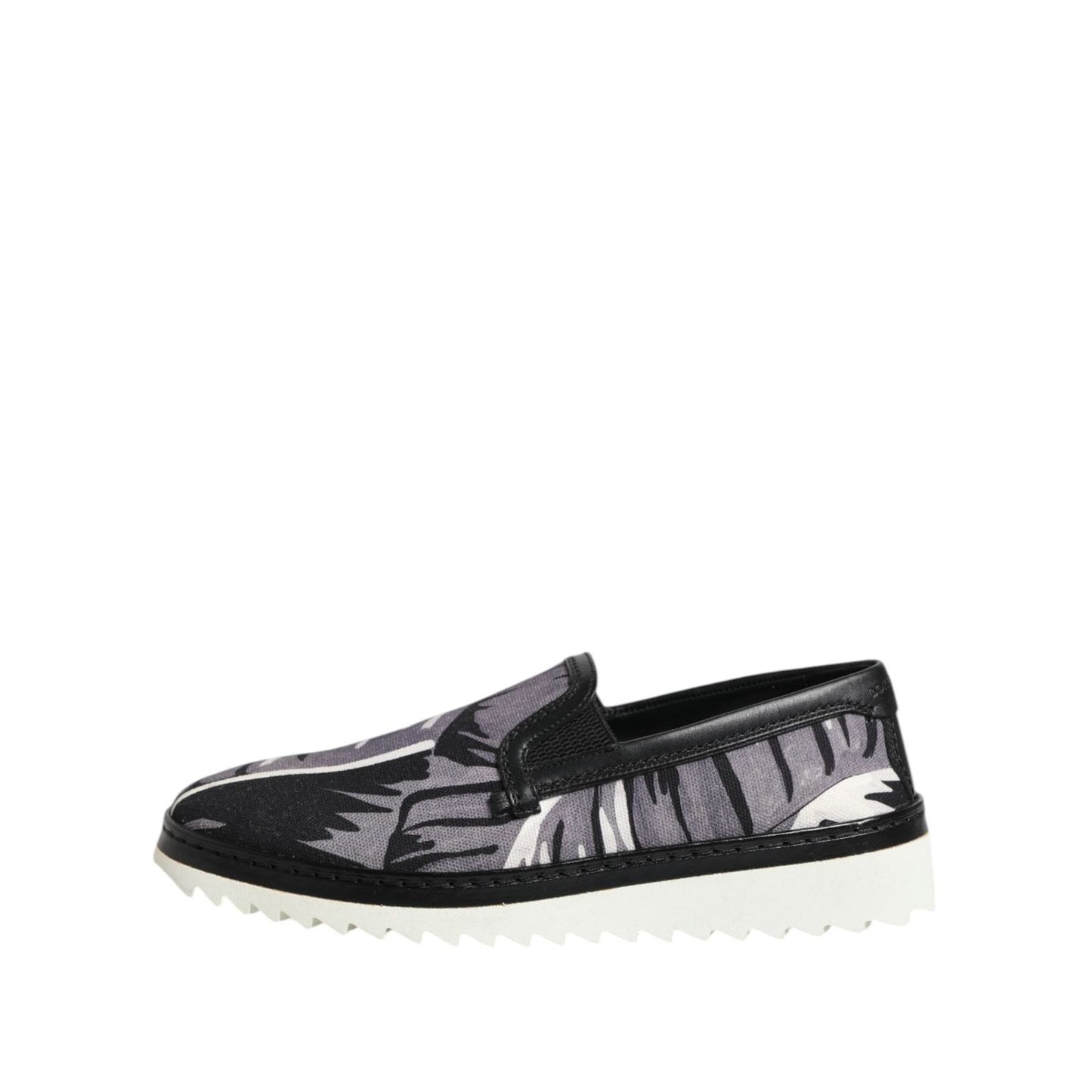 Dolce & Gabbana Black Tropical Slip On Men Sneakers Shoes MV7359-39.5