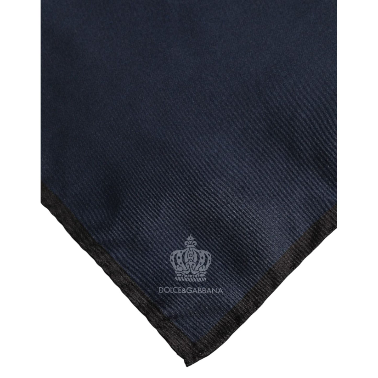 Dolce & Gabbana Blue DG Crown Silk Square Men Foulard Scarf MS7284